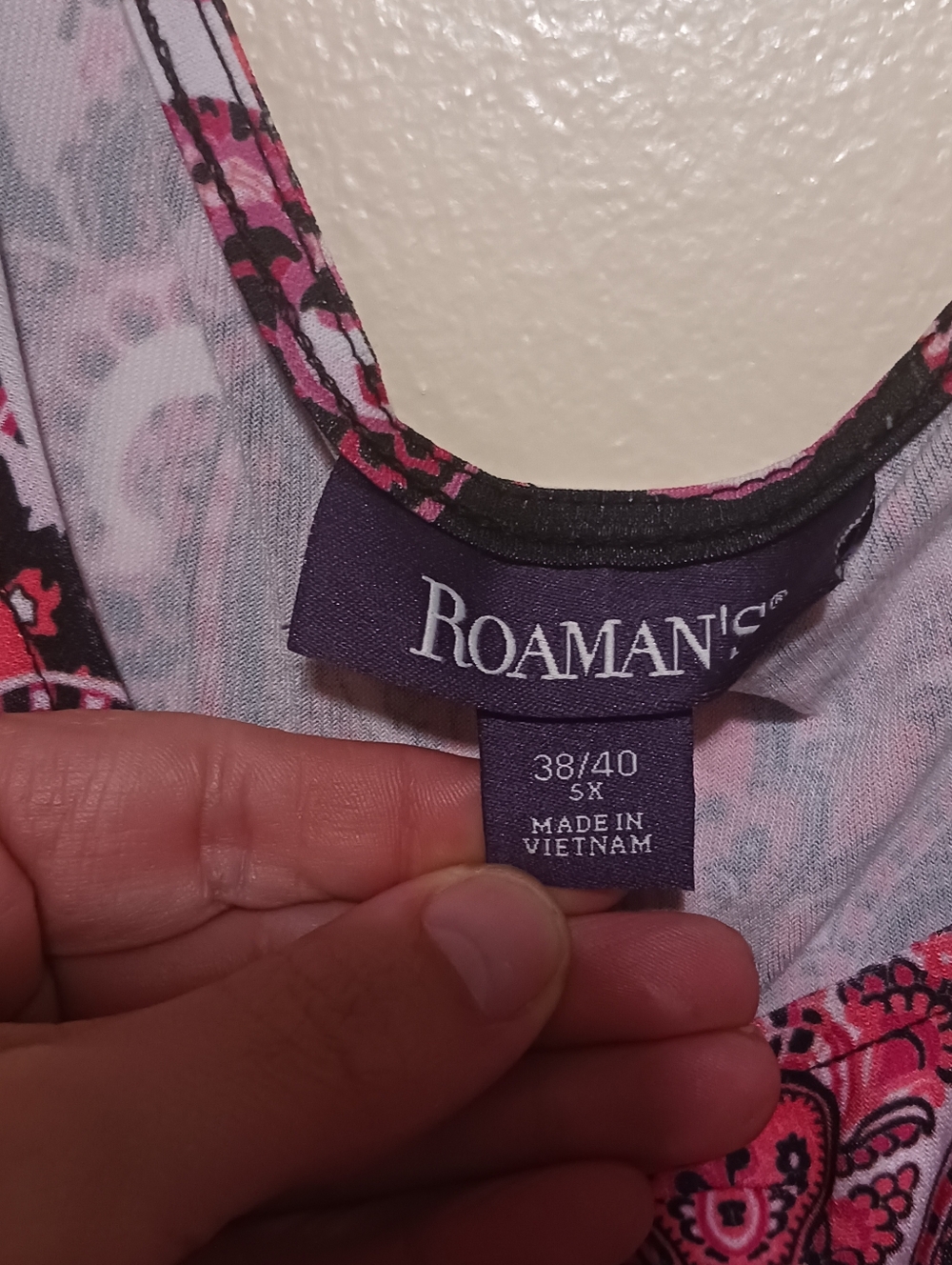 Roaman's Pink and Black Paisley Maxi Dress 5x A-10 - Picture 2 of 4